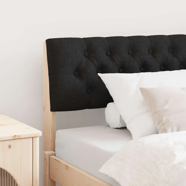 vidaXL Gestoffeerd hoofdbord Zwart 100 cm Massief grenenhout Bruin