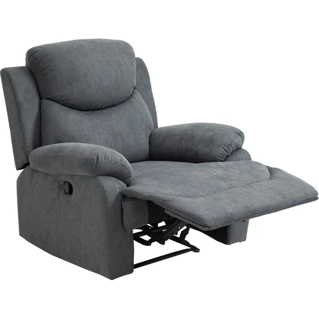MARA Luxe Relaxstoel - Ligfunctie - Kantelbaar 150 ° - TV Fauteuil - Grijs - Linnen - ‎97 x 96 x 105,5 cm