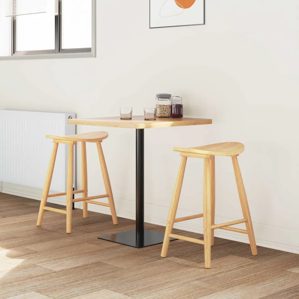 vidaXL Eettafelstoelen 2 st Massief Rubberhout Naturel 46 x 37 x 63 cm, foto 3