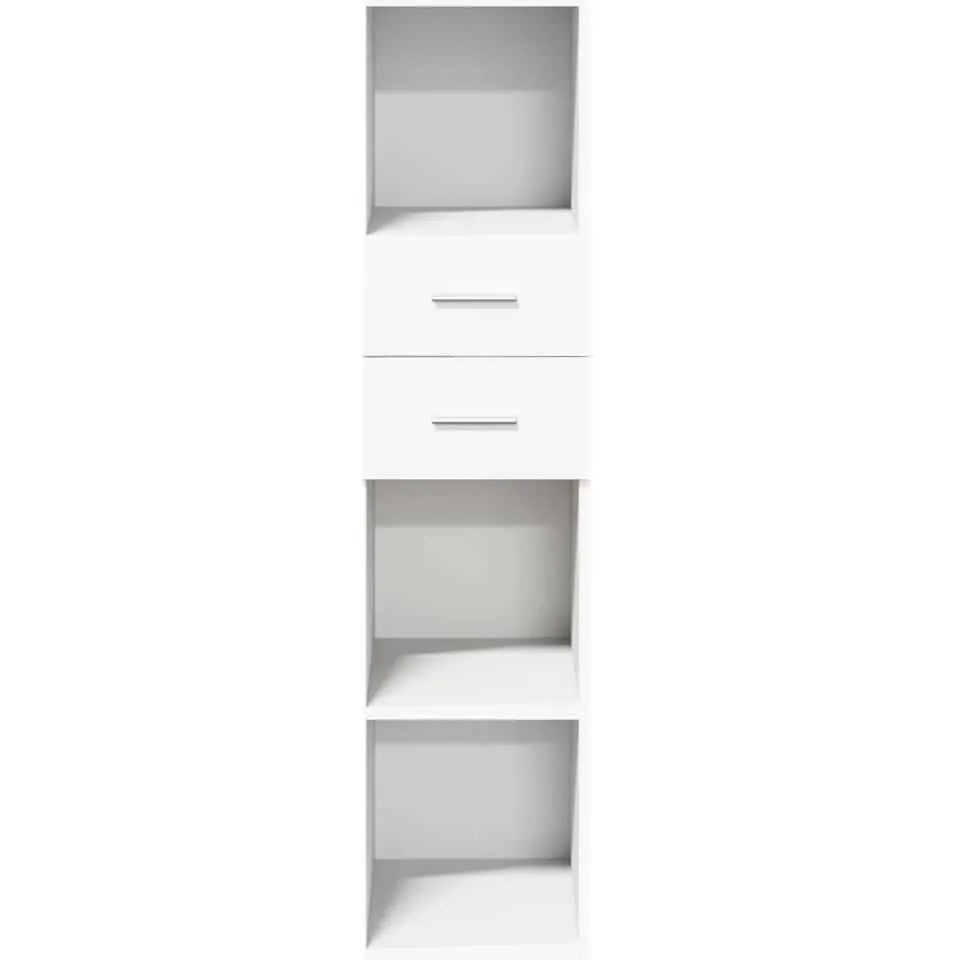 vidaXL Hoge kast 30x42,5x124 cm bewerkt hout wit, foto 2