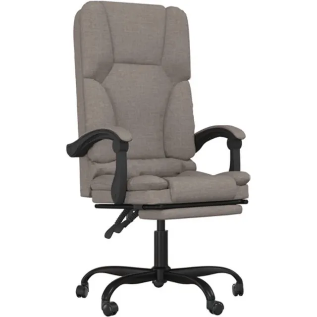 vidaXL Kantoorstoel - massage - verstelbaar - stof - taupe