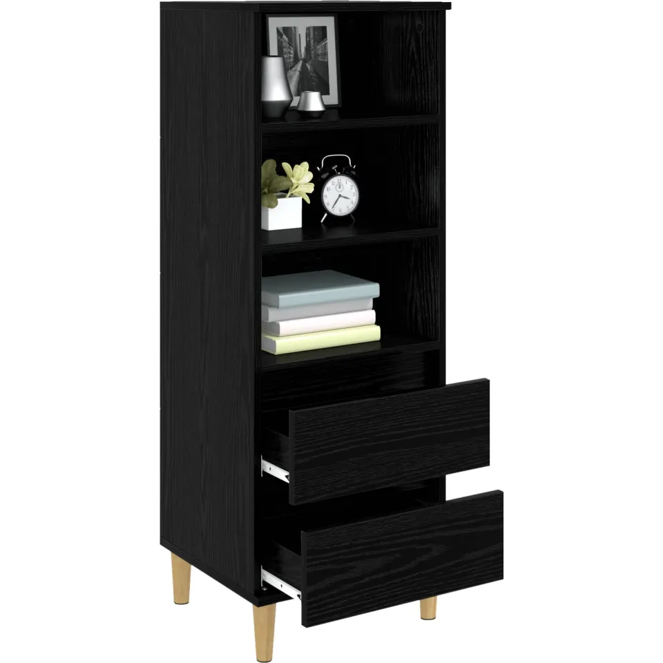 vidaXL Hoge kast Zwart eiken 40 x 36 x 110 cm Bewerkt hout