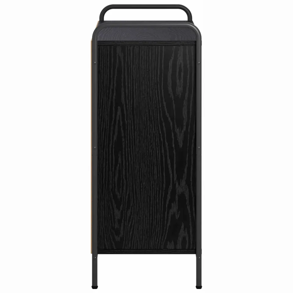 vidaXL Boekenkast 80 x 33 x 80 cm Bewerkt hout Zwart eiken, foto 4