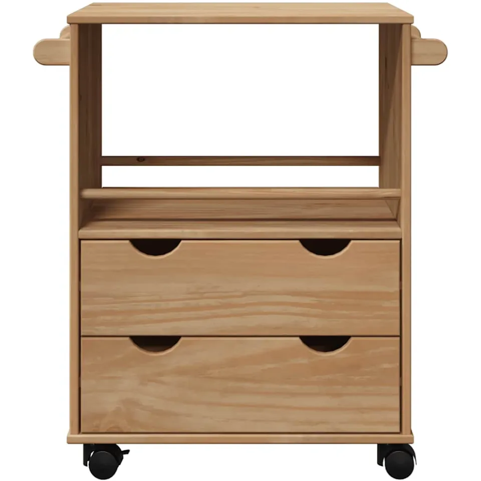 vidaXL Keukentrolley OTTA 59x45x80 cm massief grenenhout bruin, foto 4