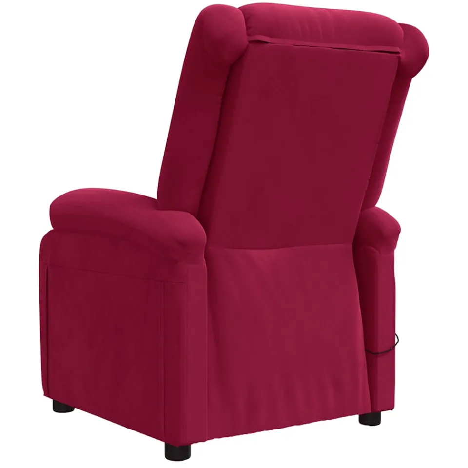 vidaXL Massagestoel fluweel wijnrood, foto 3
