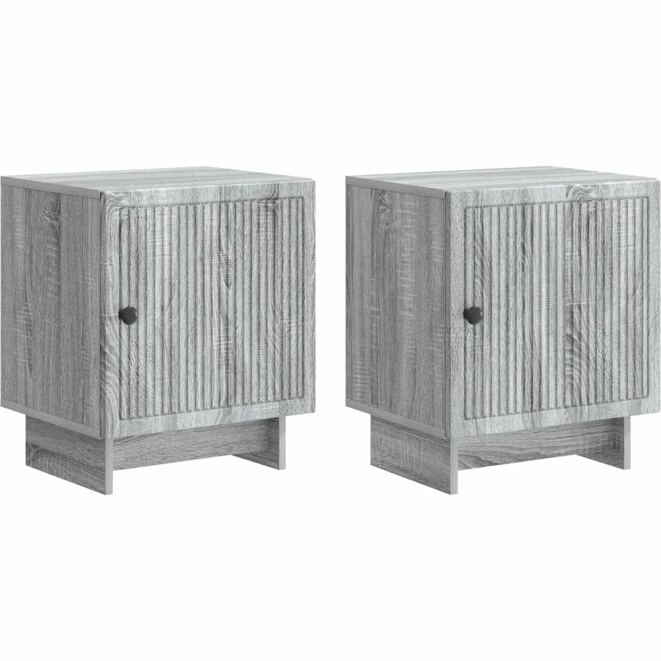 vidaXL Nachtkastje 2 st Grijs sonoma 43 x 34,5 x 50 cm Bewerkt hout, foto 3