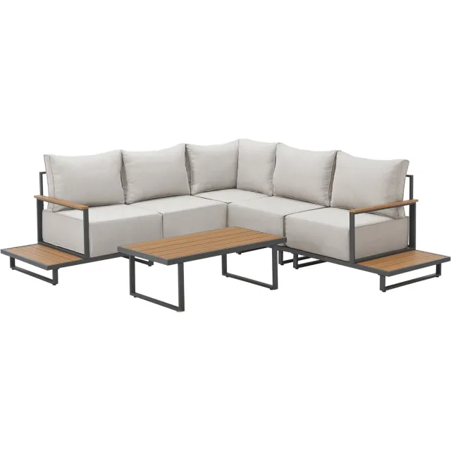 SVITA MALIBU Tuinlounge Set Modulaire Outdoor Lounge 25cm Dikke Kussens Grijs