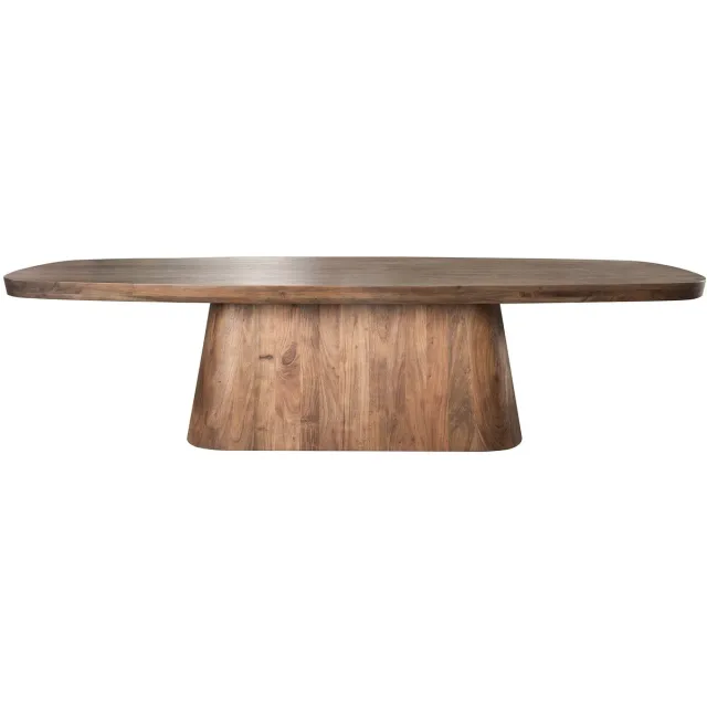 Industrieel In Huis Luxe Eetkamertafel Ovaal Acaciahout - Eetkamer Tafel (300x120x77 cm) - Salontafel Industrieel Landelijk Acaciahout - Salon Tafel Acaciahout - Koffietafel - Woonkamertafel Bruin