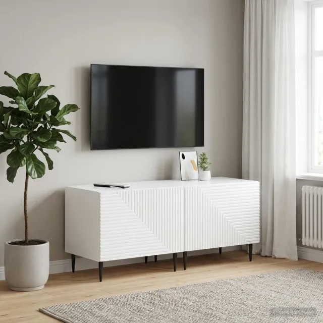 vidaXL Tv-meubel Hoogglans Wit Bewerkt hout, foto 2