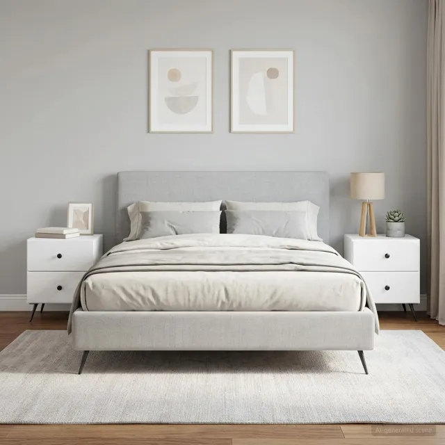 vidaXL Nachtkastje 2 st Hoogglans Wit 43 x 34,5 x 47,5 cm Bewerkt hout, foto 2