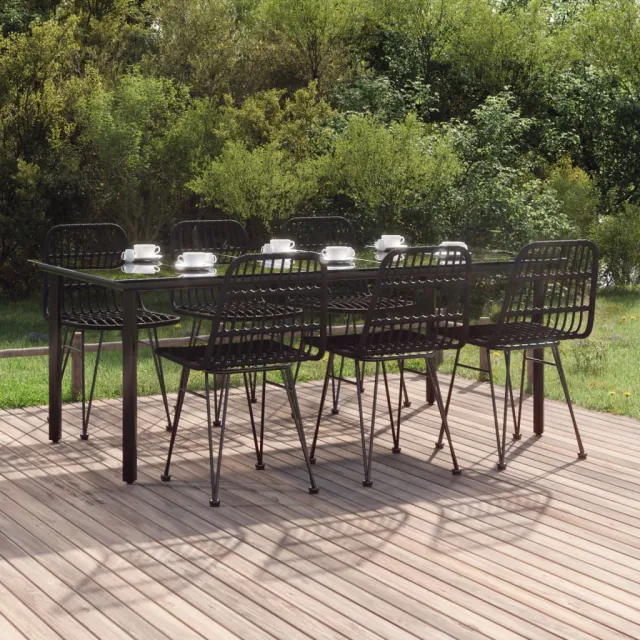 vidaXL 7-delige Tuinset poly rattan zwart, foto 2