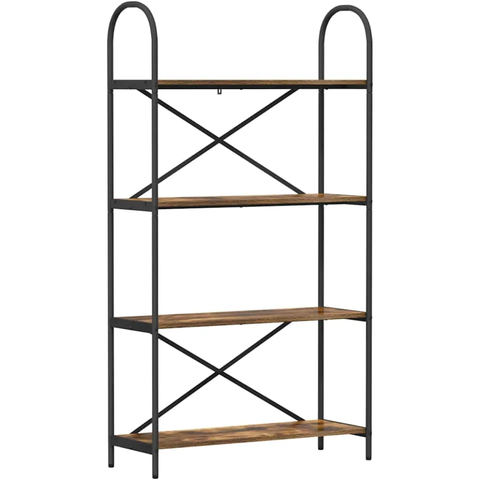vidaXL Boekenkast 4-laags 80 x 30 x 146 cm Bewerkt hout Gerookt eiken, foto 3