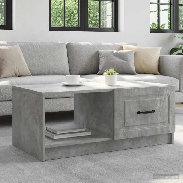 vidaXL Salontafel Betongrijs 90 x 50 x 37 cm Bewerkt hout grijs, foto 2