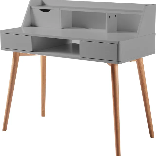 Teamson Home Creativo Stijlvol Bureau Met Solide Houten Poten - Licht Grijs - 40 x 19 x 37.14 (Inch) Lichtgrijs