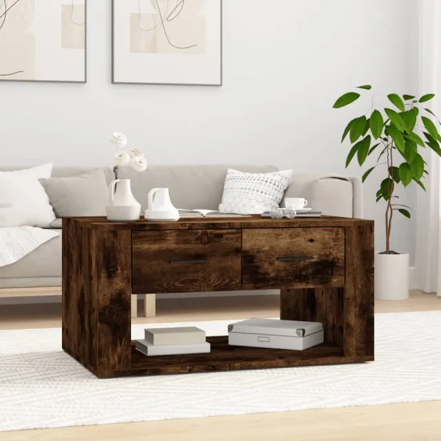 vidaXL Salontafel 80x50x40 cm bewerkt hout gerookt eikenkleurig Bruin
