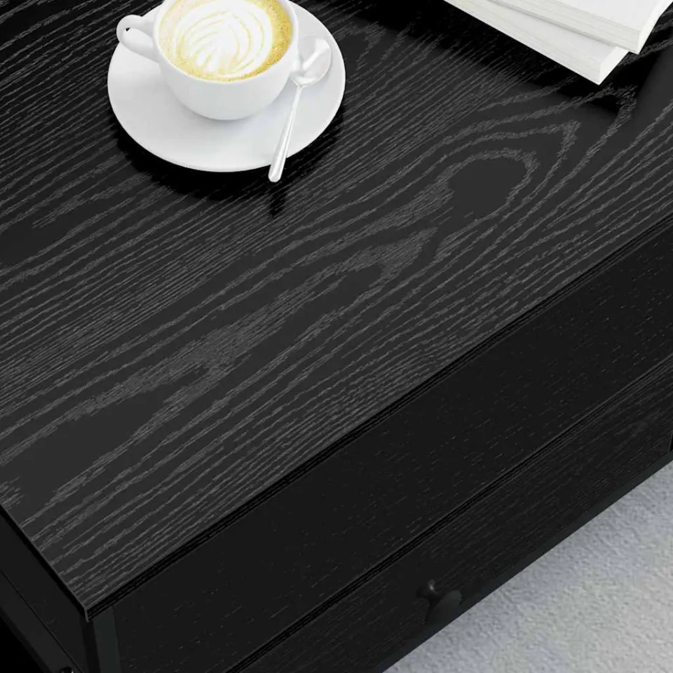 vidaXL Salontafel Zwart eiken 100 x 51 x 45 cm Bewerkt hout, foto 3