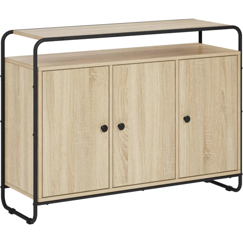 vidaXL Dressoir Sonoma Eiken 102 x 35 x 75 cm Bewerkt hout, foto 3