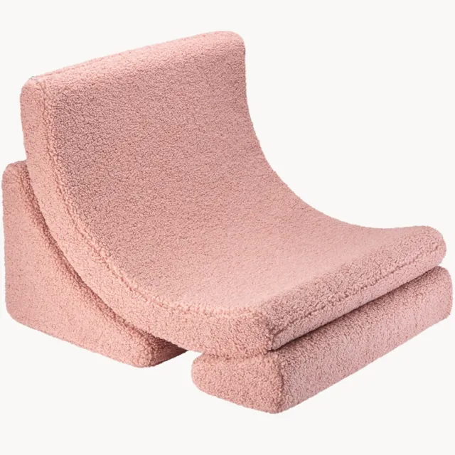 Wigiwama Handgemaakte teddy kinderfauteuil Moon Dieproze, Roze