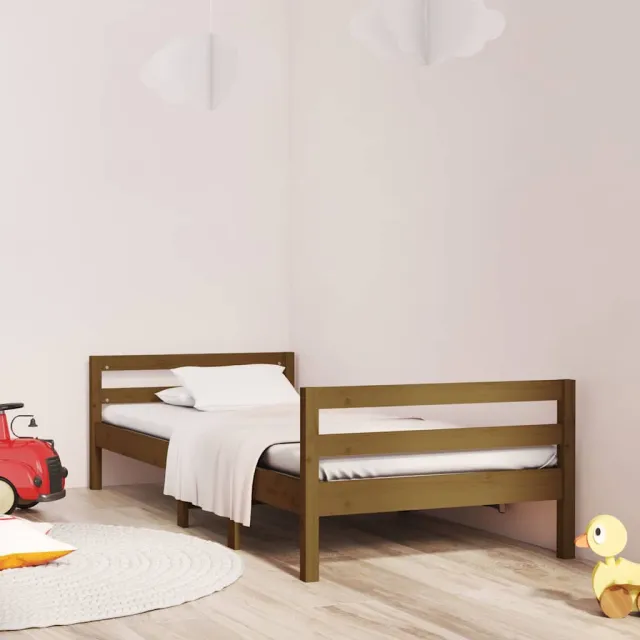 vidaXL Bedframe 75x190 cm massief grenenhout honingbruin
