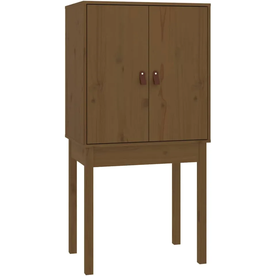 vidaXL Hoge kast 60x40x120 cm massief grenenhout honingbruin bruin, foto 4