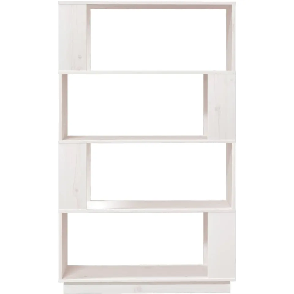 vidaXL Boekenkast/kamerscherm 80x25x132 cm massief grenenhout wit, foto 4
