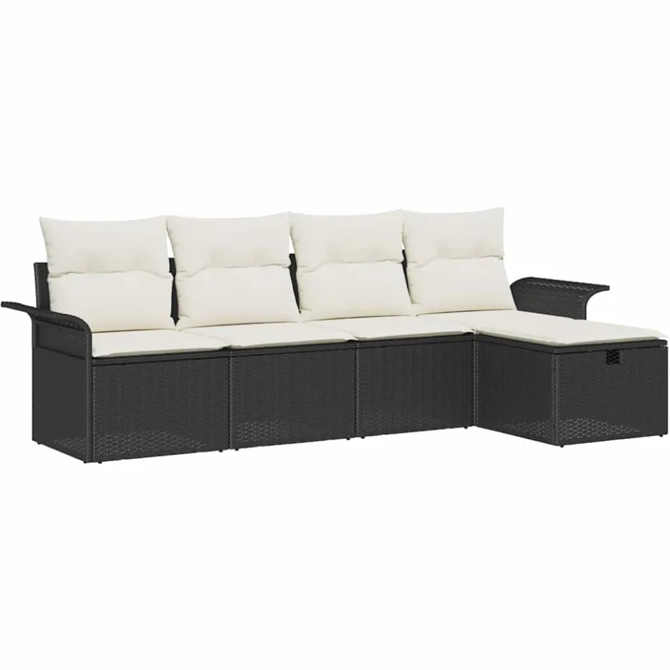 vidaXL Tuin Sofa Set 5 st Poly riet beige, foto 4
