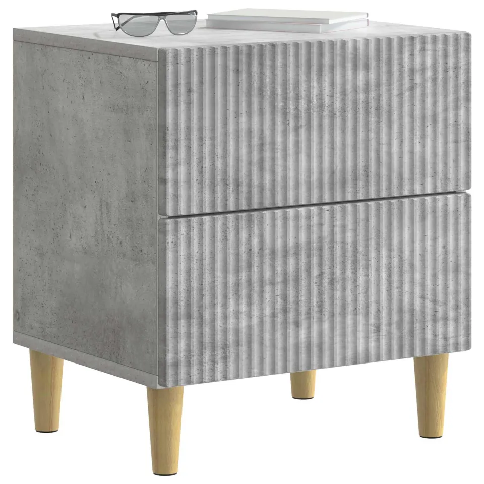 vidaXL Nachtkastje 2 st Betongrijs 43 x 34,5 x 48 cm Bewerkt hout