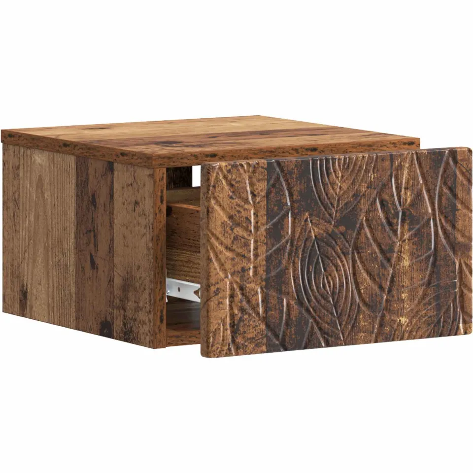 vidaXL Wandbeugel Bedkast Oud hout 49 x 34,5 x 20 cm Bewerkt hout Bruin