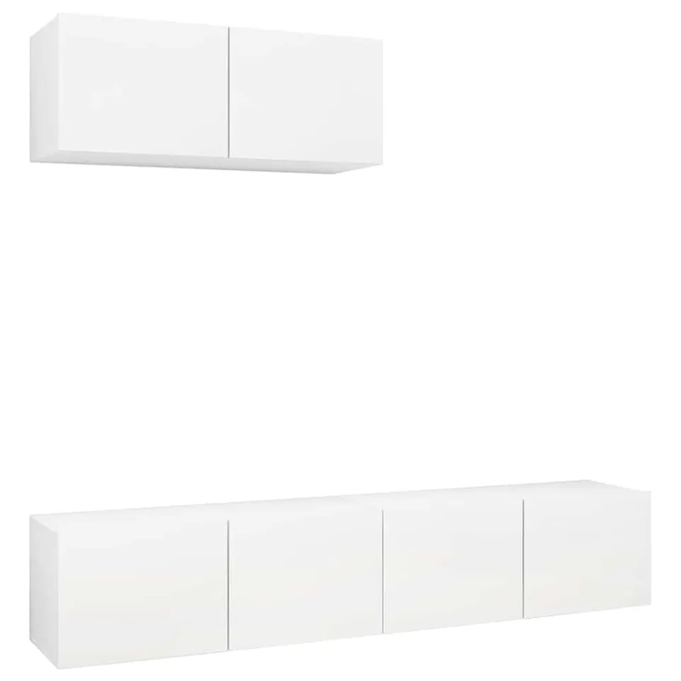 vidaXL Tv-meubelen 3 st bewerkt hout wit