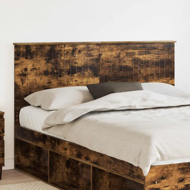 vidaXL Hoofdbord Gerookt eiken Bewerkt hout Bruin