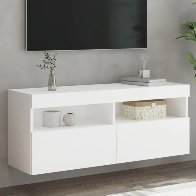 vidaXL Tv-wandmeubel met LED-verlichting 100x30x40 cm wit, foto 2