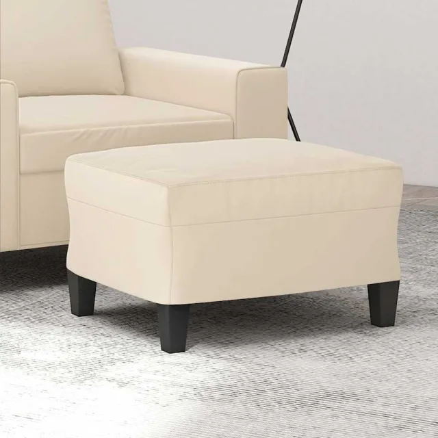 vidaXL Voetenbank 60x50x41 cm microvezelstof beige, foto 2