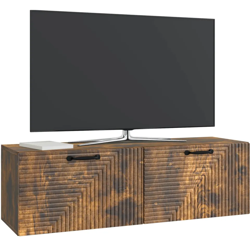 vidaXL Wandbeugel TV-kast Gerookt eiken 98 x 31 x 30 cm Bewerkt hout Bruin