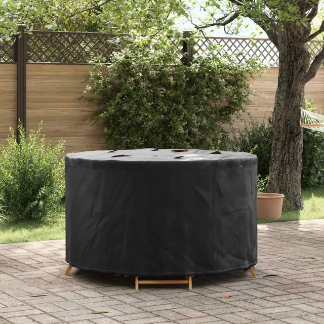vidaXL Meubelhoes 102 x 102 x 71 cm 210D Oxford Stof Rond Waterdicht Zwart
