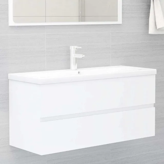 vidaXL Wastafelkast 100x38,5x45 cm bewerkt hout wit, foto 2