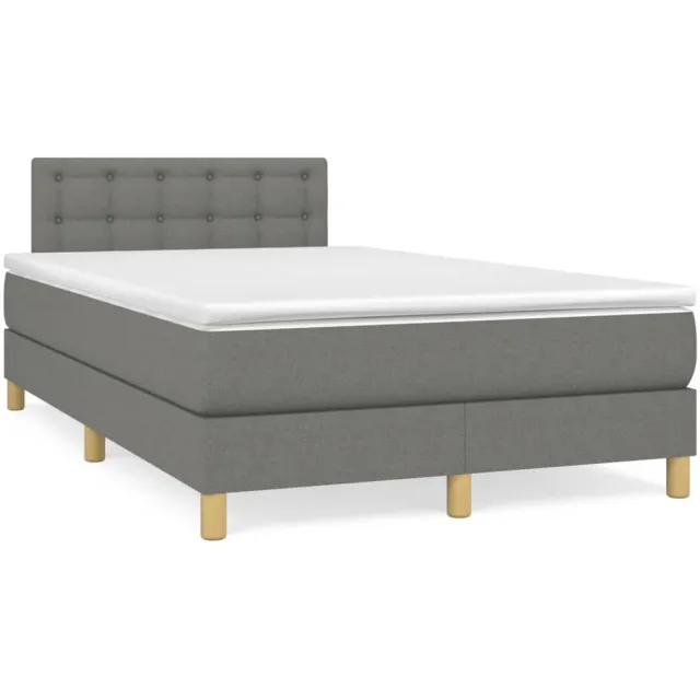 vidaXL Boxspring met matras stof donkergrijs 120x190 cm grijs