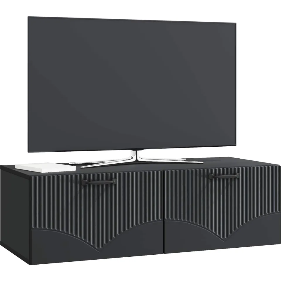 vidaXL Wandbeugel TV-kast Zwart 98 x 41 x 30 cm Bewerkt hout
