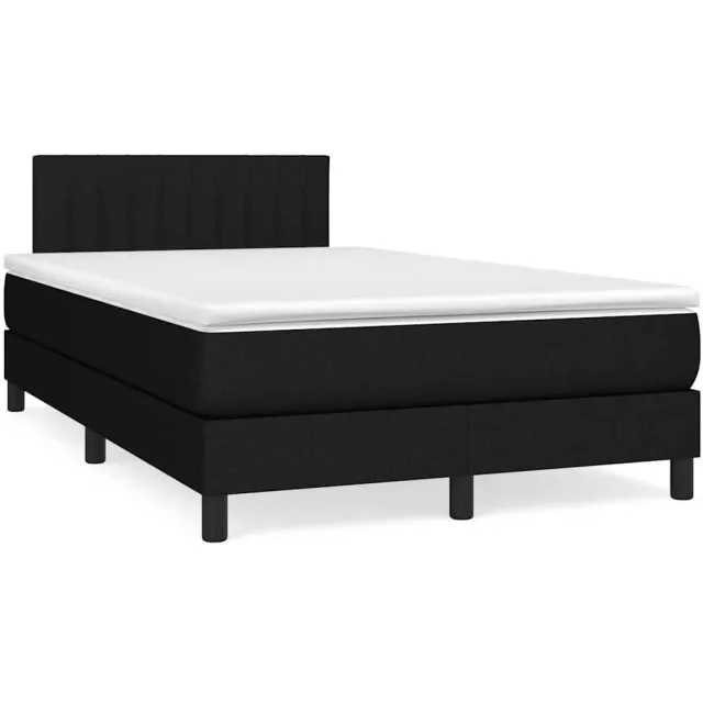 vidaXL Boxspring met matras en LED stof zwart 120x190 cm