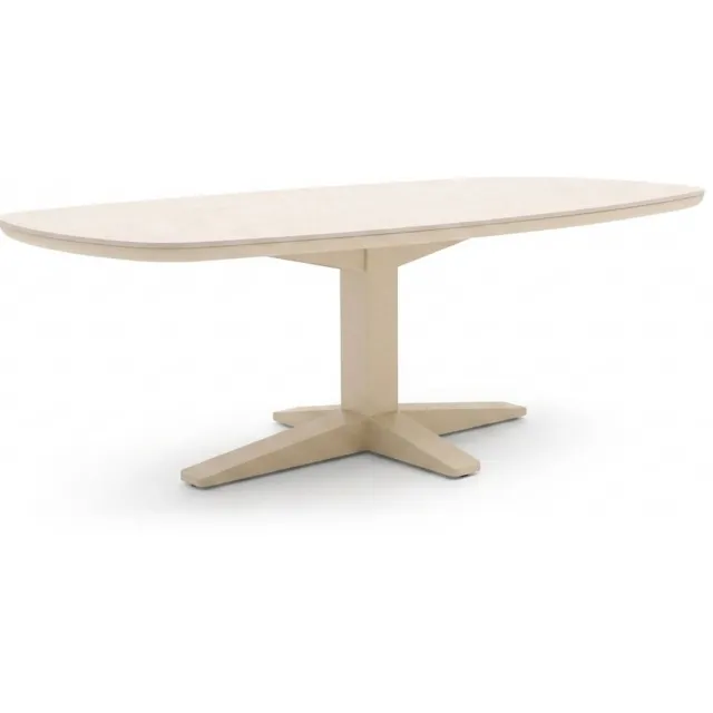Apple Bee Zanzibar Tuintafel – Oyster – 220x110x77cm – Deens Ovaal - Sintered Stone