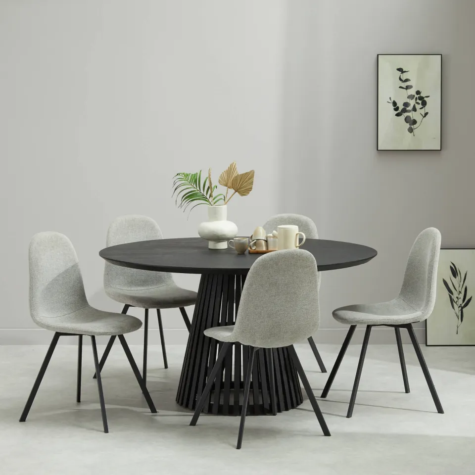 NOUS Living eetkamertafel Sansa (⌀140 cm) zwart, foto 3