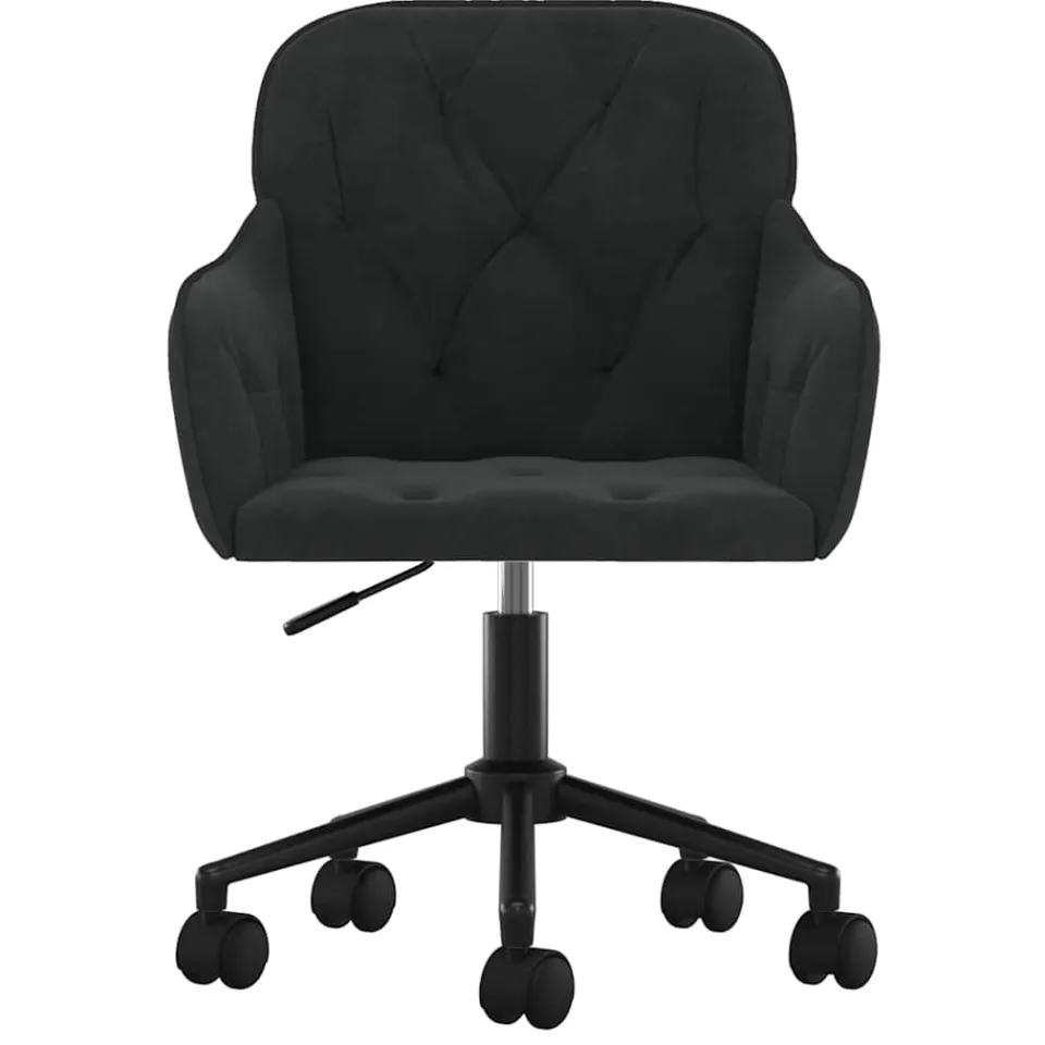 vidaXL Eetkamerstoelen draaibaar 2 st fluweel zwart, foto 4