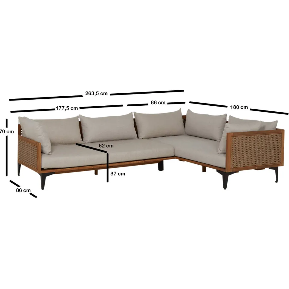 NOUS Garden Lima loungeset naturel beige, foto 3