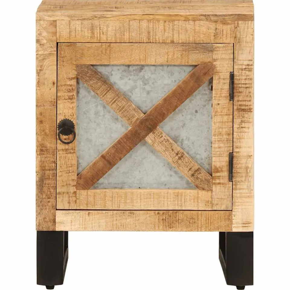 vidaXL Nachtkastje 40x30x50 cm massief mangohout bruin, foto 2