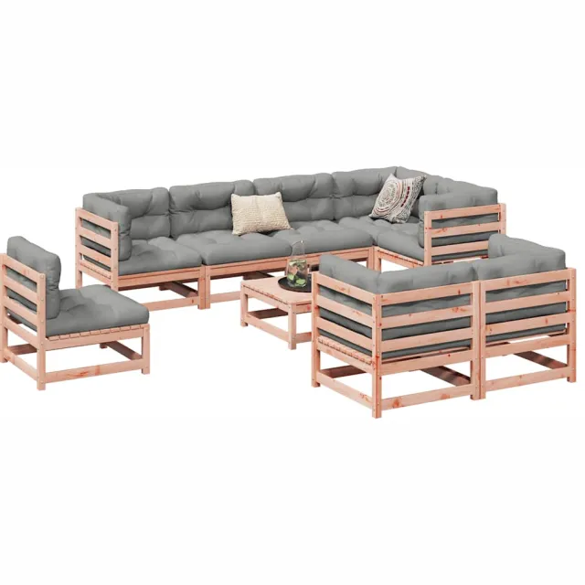vidaXL 9-delige Loungeset massief douglas vurenhout Bruin