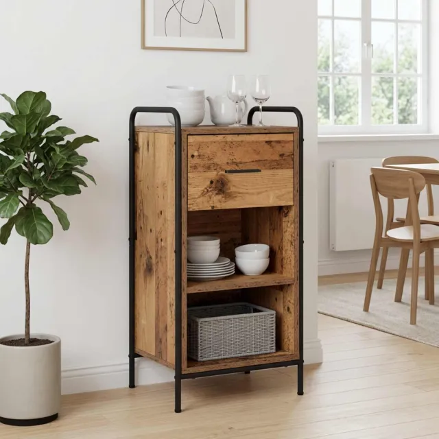 vidaXL Dressoir Oud hout 97 x 33 x 81 cm Bewerkt hout Bruin
