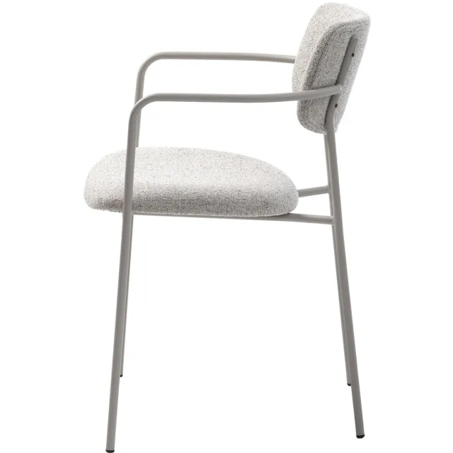 Giga Living Eetkamerstoel Zama - Off White - Metaal & Polyester - Set van 2