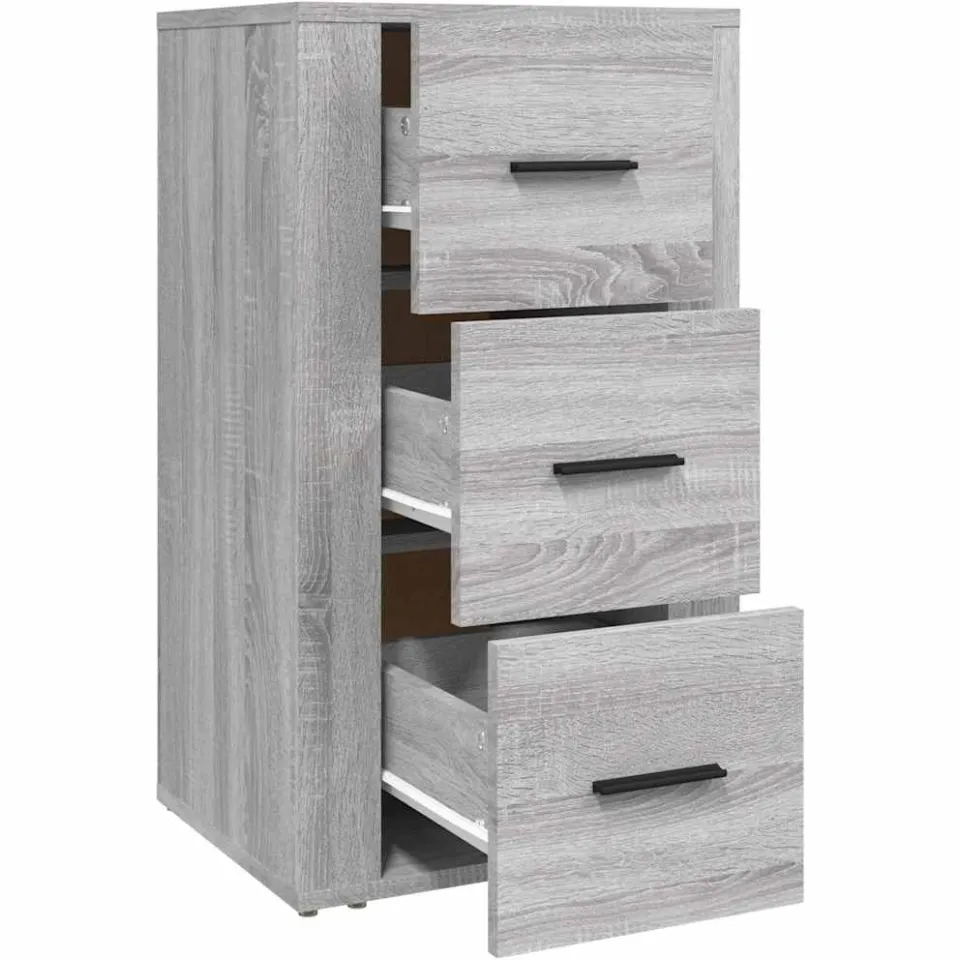 vidaXL Dressoir 40x33x70 cm bewerkt hout grijs sonoma eikenkleurig, foto 3