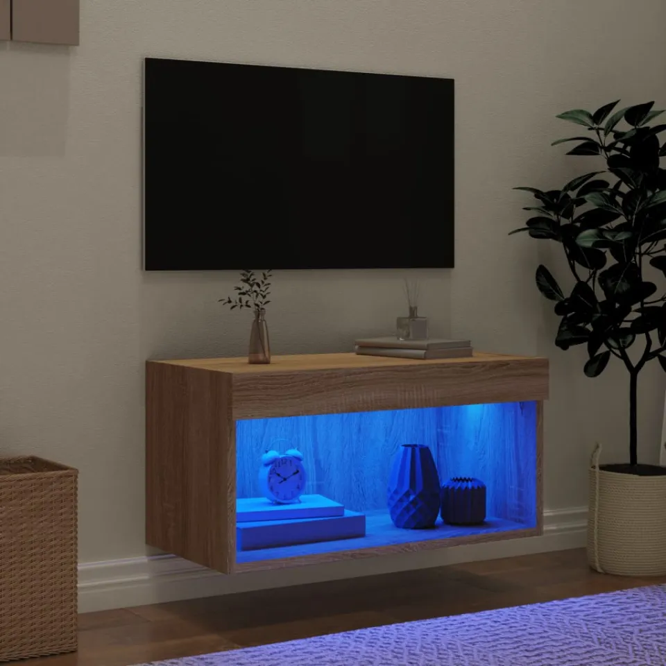 vidaXL Tv-meubel met LED-verlichting 60x30x30 cm sonoma eikenkleurig, foto 2