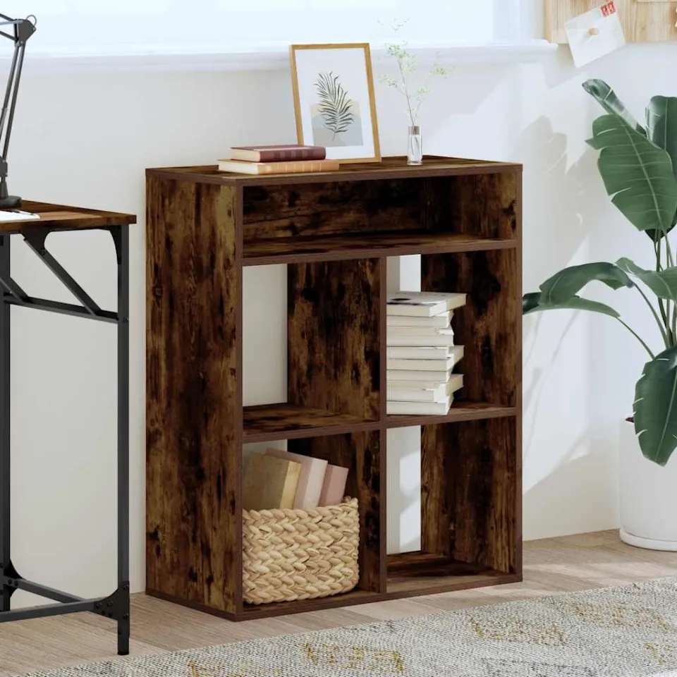 vidaXL Boekenkast 66x31x80 cm bewerkt hout gerookt eikenkleurig, foto 2