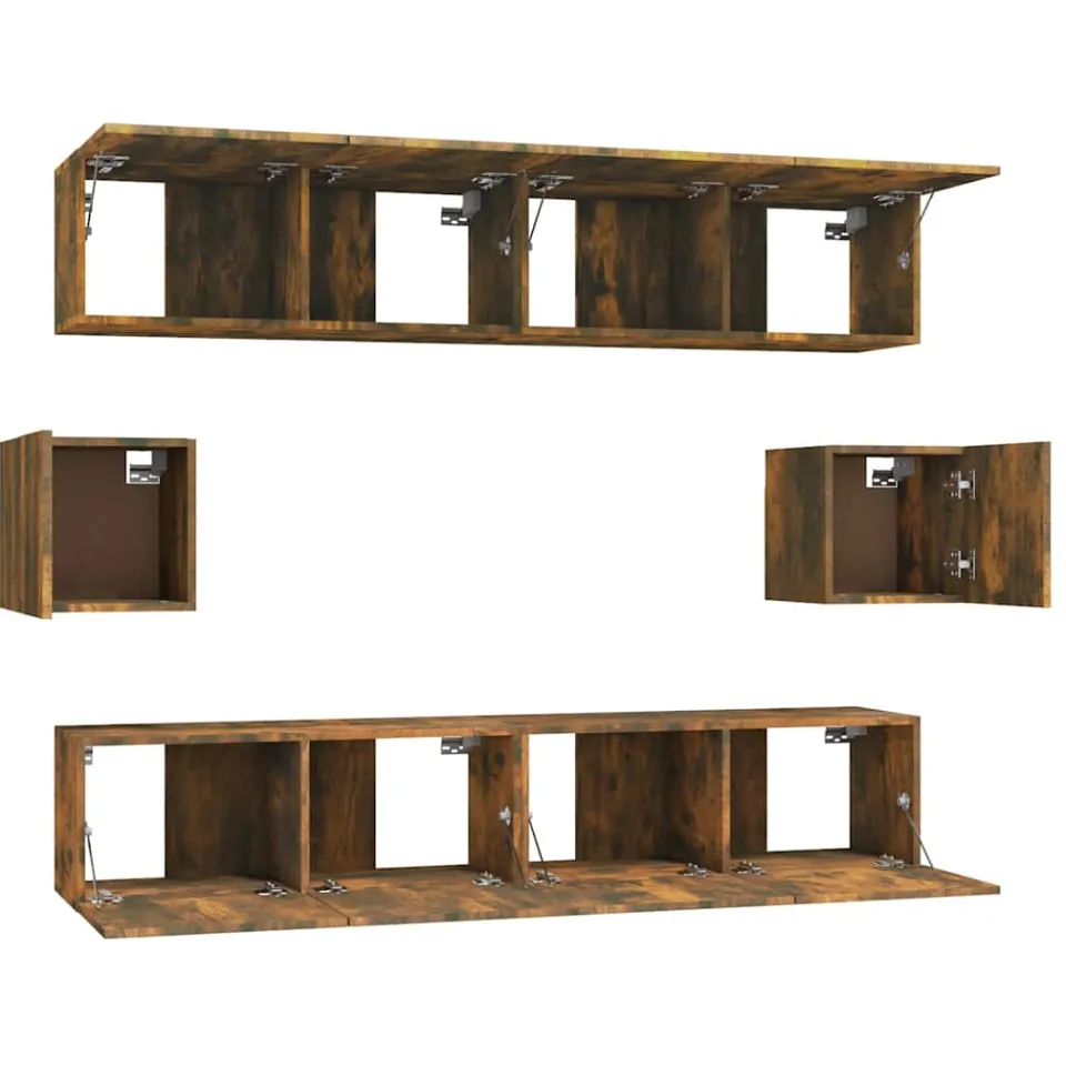 vidaXL 6-delige Tv-meubelset bewerkt hout gerookt eikenkleurig, foto 4